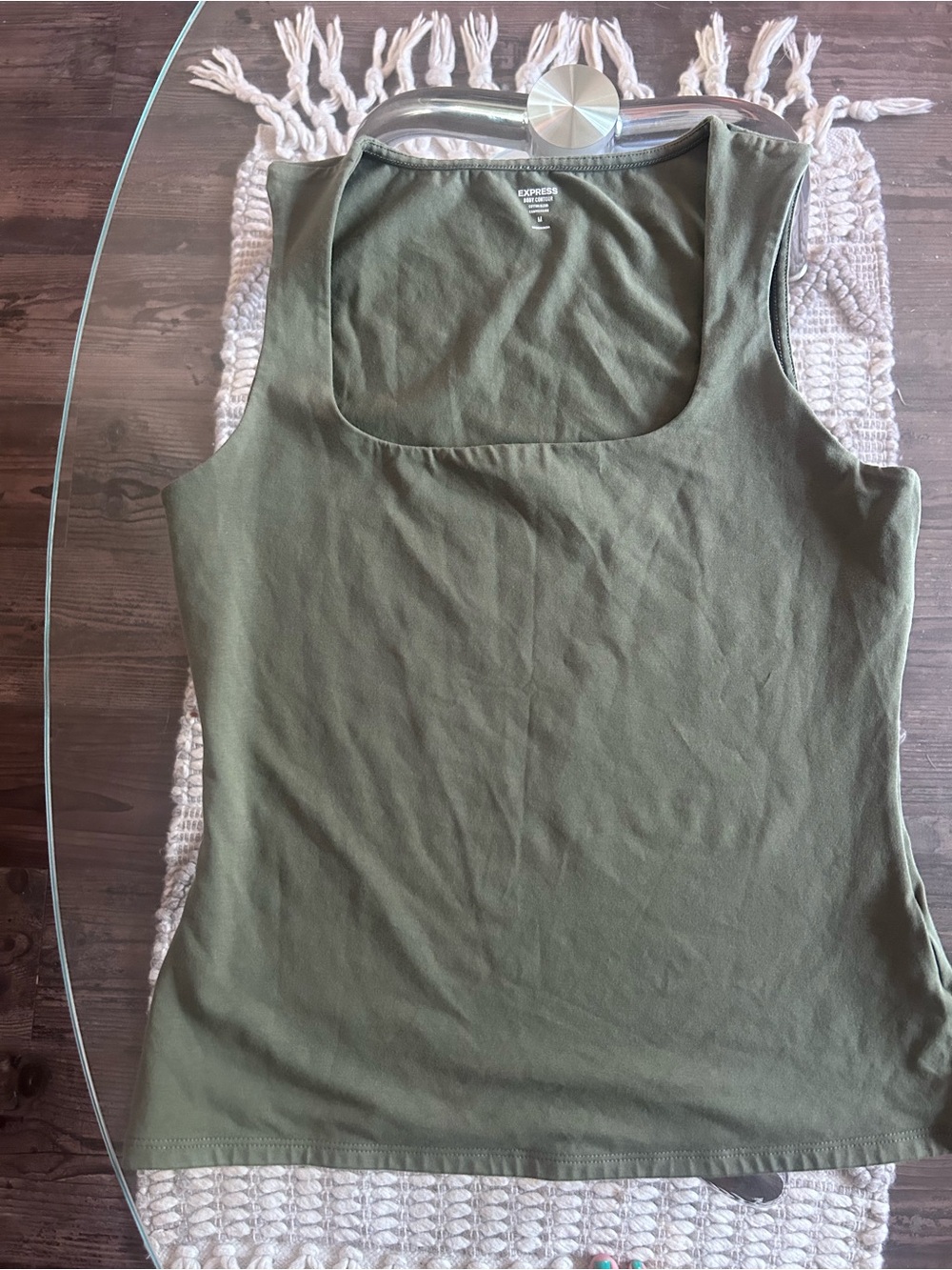 Express Olive Green Square Neck Tank